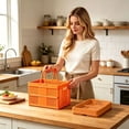 thumbnail image 6 of Foldable Plastic Grocery Basket with Handle, Collapsible Storage Crate for Shopping, Picnic & Home Organization, 6 of 6