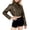 Coffee gothic crop top a1, variant on Fall Winter High Neck Long Sleeve Crop Top for Women, Slim Fit Casual Jacket, Solid Gothic Layering Tee for Holiday Night Out Club Going Out, Black L