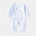 thumbnail image 2 of CAUYDY Baby Boy Going Home Outfit Newborn 3 6 9 12 18 24 Months Preemie Girls Romper Infant Long Sleeve Sleepers Fall Winter Pajamas Clothes Sizes 0-1 Months,Blue, 2 of 4