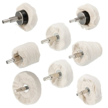 

Uxcell Cotton Buffing Wheel Set 8in1 Cone/Cylindrical/Mushroom Shape with 1/4 Shank Polishing Wheel