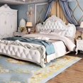 thumbnail image 2 of Luxury Queen Double Bed Modern Whitr King Headboard Frame Double Bed Girl Wood Sleeping Cama Matrimonio Bedroom Furniture My Lux Decor Round, 2 of 9