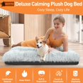 thumbnail image 2 of Cama para perros KISYYO Fijable Deluxe Acogedora para perros grandes de 90 x 60 x 8 cm, color gris, 2 of 6