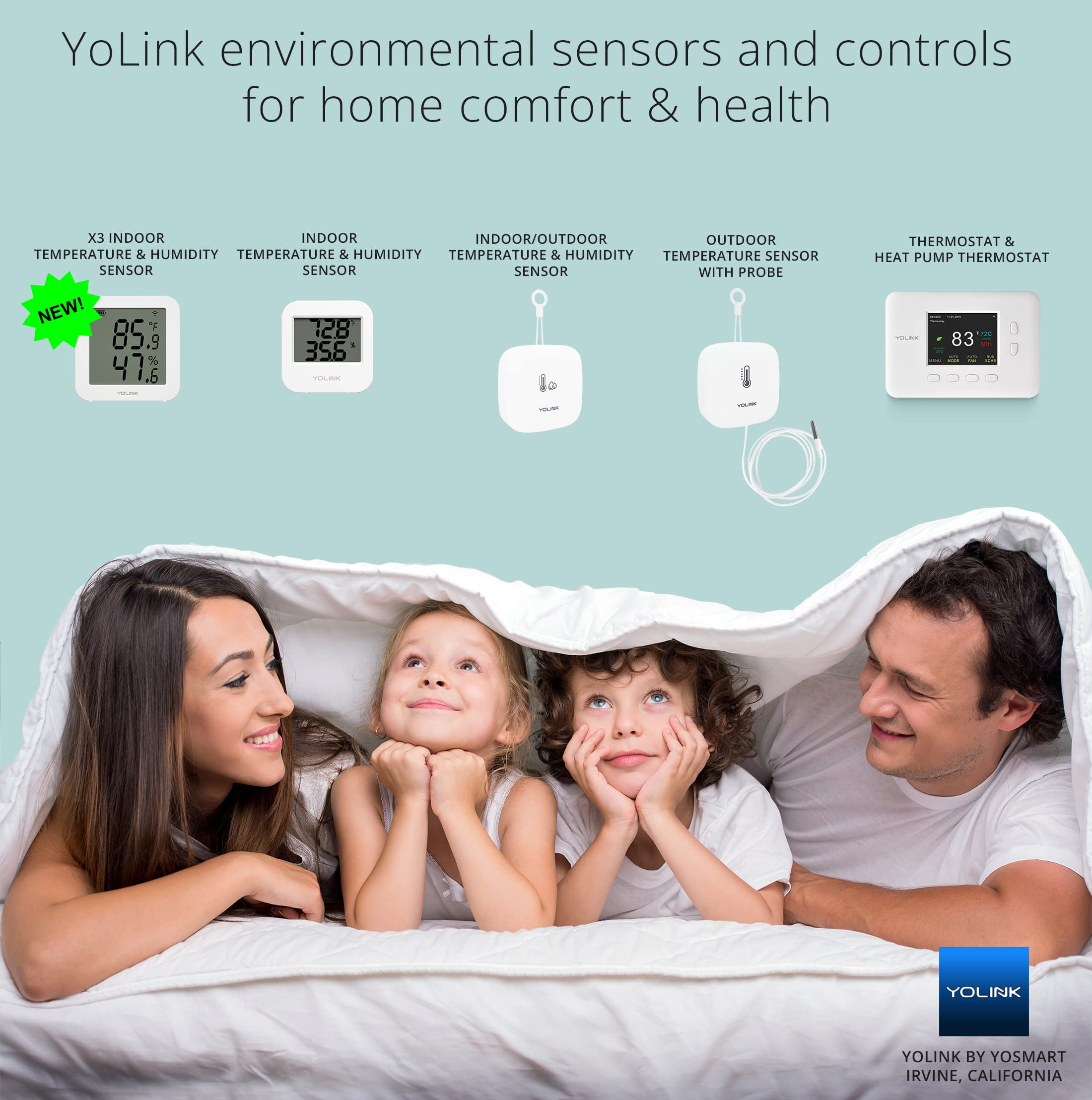 YoLink Smart Wireless Temperature/Humidity Sensor Wide Range for Freezer Fridge Monitoring Pet Cage/Tank Monitoring, App Alerts, Text/SMS, Email Alerts, Works with Alexa IFTTT, 2 Pack - Hub Included