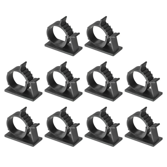 Adjustable Cable Clips, 10 Pack 22-25mm Self-Adhesive Cable Clamp Wire Clamps, Black