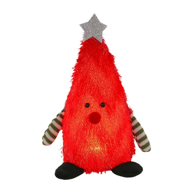 Muñeco de peluche navideño iluminado Muñeco de peluche Decoración de mesa Regalos Lindo suave iluminado Rojo