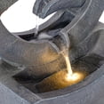 thumbnail image 4 of 26.77" H Circular Polyresin Outdoor Water Fountain with LED Light,Freestanding Modern Cascading Water Feature for Patio Garden Backyard Decorm,Gray, 4 of 8