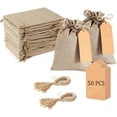 thumbnail image 1 of 50Pcs Bolsas de Regalo de Arpillera - Bolsas de Arpillera con Cordón, Bolsa de Arpillera para Joyería, Recuerdos, Cumpleaños, Fiestas, Bolsa de Tela para Dulces, 1 of 4