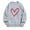Gray, variant on WREESH Oversized Sweatshirt for Women Crewneck Pullover Heart Graphic Loose Spring Tops Valentine Gifts Beige