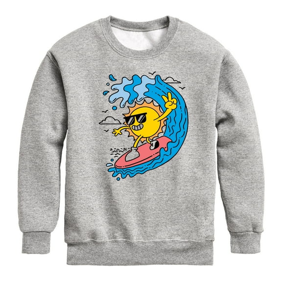 Instant Message - Sun Surfer - Toddler & Youth Crewneck Fleece Sweatshirt