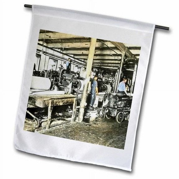 3dRose, Sawmill Workers Victor Animatograph Co. 2, 18 x 27 inch Garden Flag