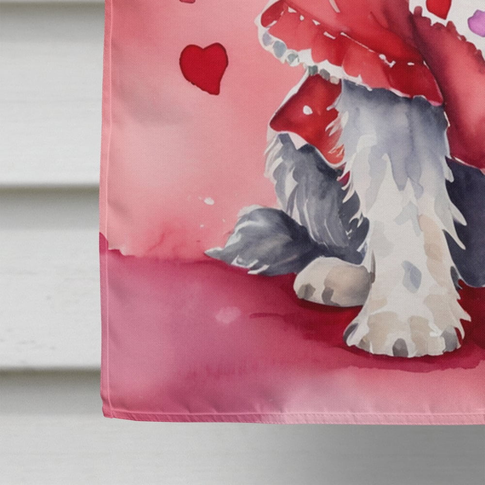 Bergamasco Sheepdog My Valentine House Flag 28 in x 40 in