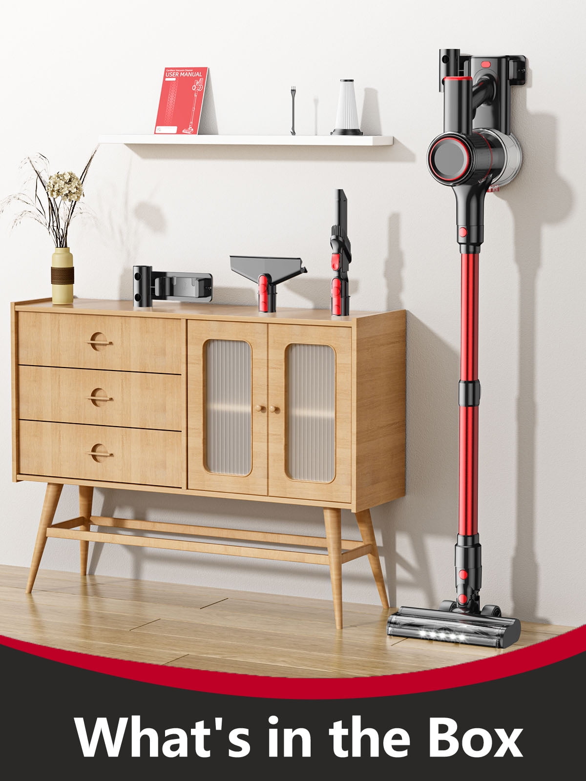 Cocbny Cordless Stick Vacuum Cleaner 30Kpa Lightweight for Carpet, Hard Floors and Pet Hair, A27R