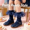 thumbnail image 5 of TELOLY 2Pairs Kids Socks,4-6 Years Old Ruffle Socks,3D Anti-Slip Heel Lace Socks,Combination2, 5 of 7