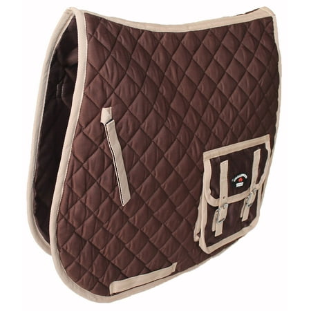 - Horse Quilted Aussie Australian ENGLISH SADDLE PAD 2 Pockets Dressage Brown 7268