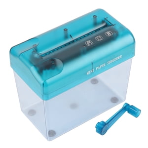 Mini Manuel bleu Shredder ABS Space Économiser le fonctionnement facile Complètement transparent antidérapant Design Petit papier Shredder