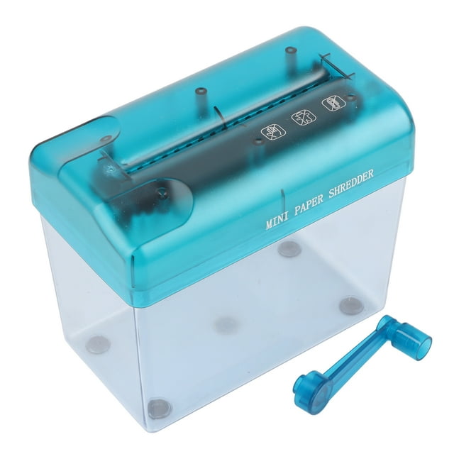 Gashome Mini Déchiqueteuse de Papier Manuelle, Coupe en Bandes, Bleu