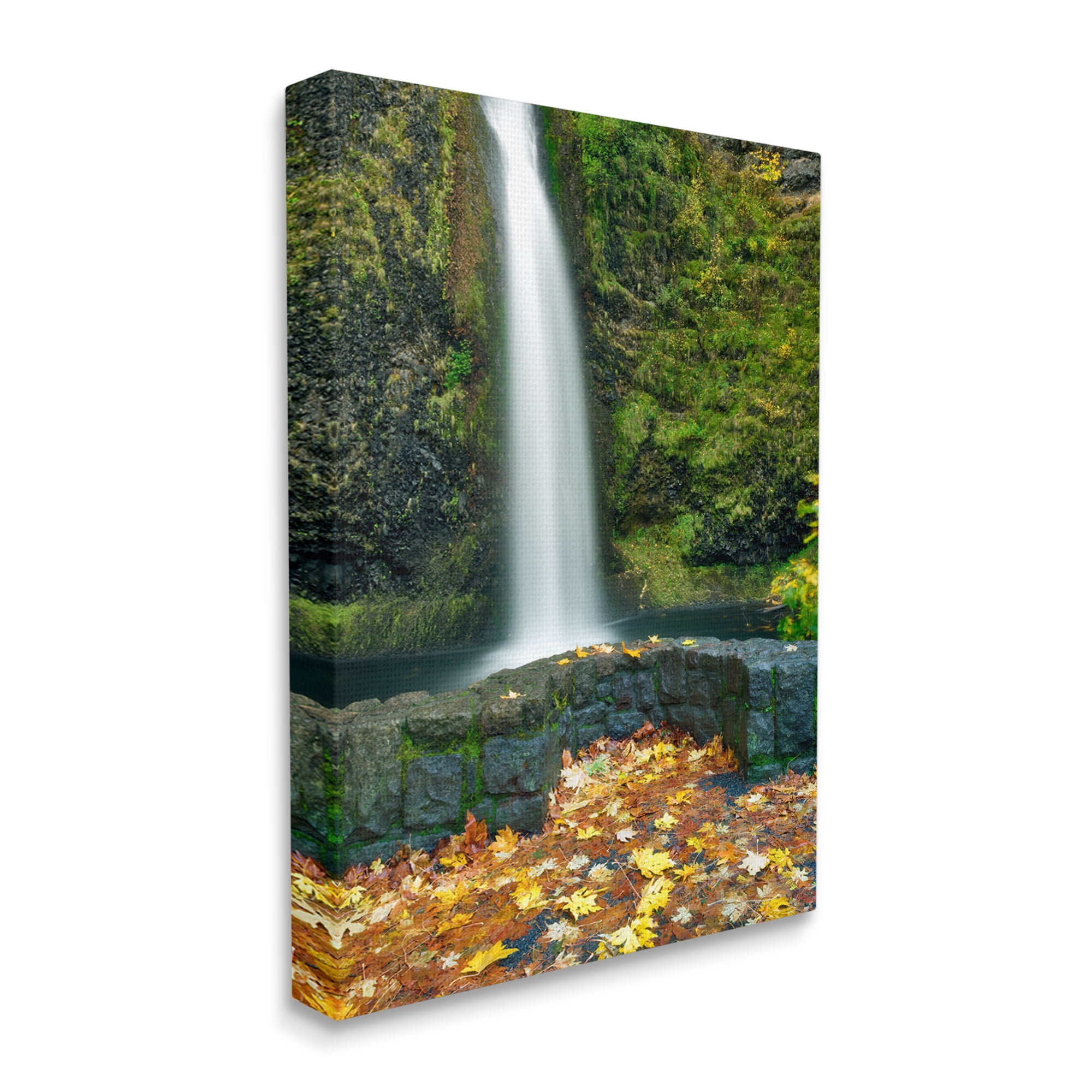 Stupell Industries Waterfall Foliage Photography Nature Photography Gallery Wrapped Canvas Print Wall Art, 24 x 30
