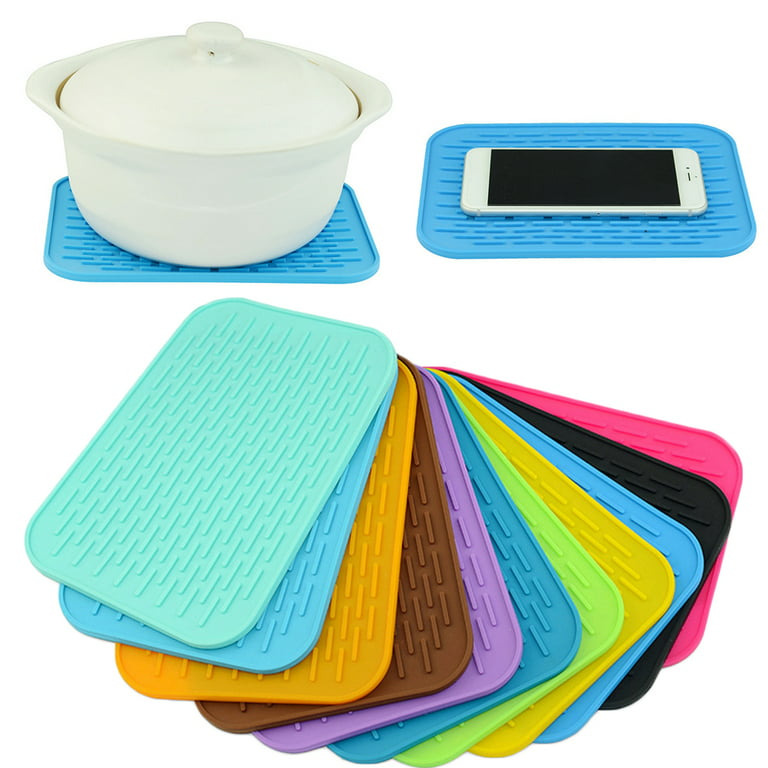 D-GROEE Heat Resistant Silicone Pot Holder Mats - Hot Pads Spoon Rest,  Multipurpose for Hot Dishers Heat Resistant Food Grade Silicone 