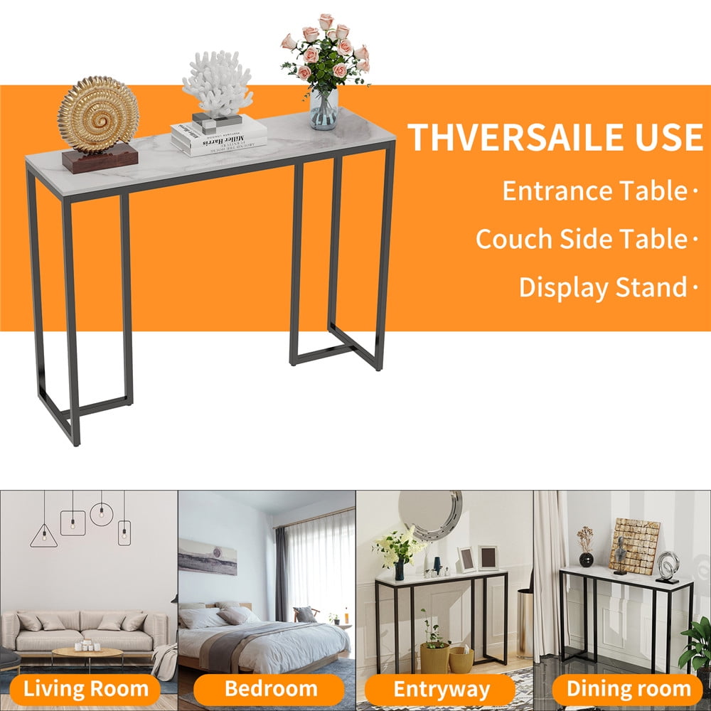 Wisfor Sintered Stone Skinny Console Table for Entry, Couch