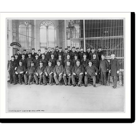 Historic Print, [Mass. - Charlestown - group portrait of guards in rotunda of Charlestown state prison], 16" x 20"