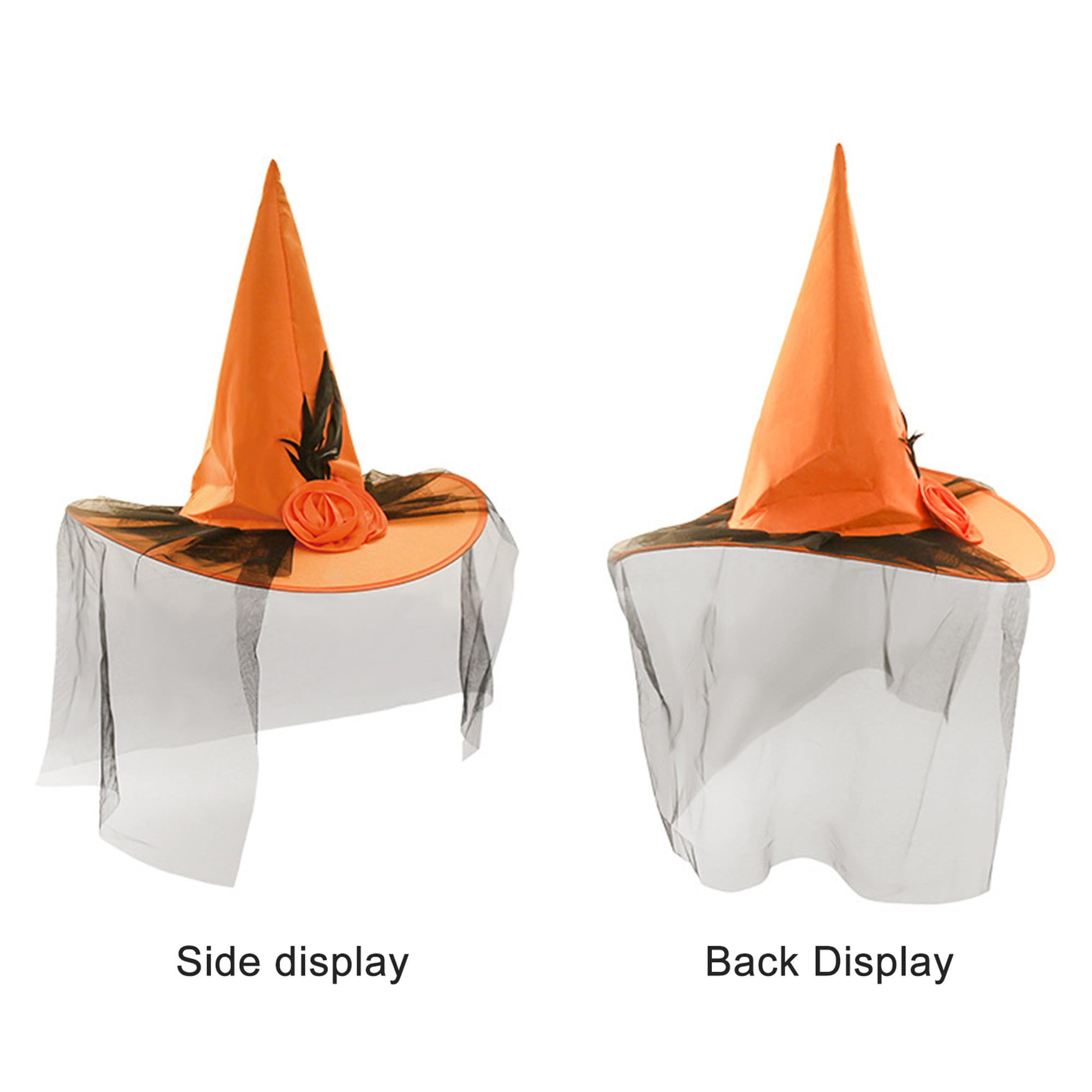 Yyeselk Halloween Witch Hats Halloween Party Witch Hats Cosplay Costume  Accessories Fancy Dress Foldable Witch Hat For Women 
