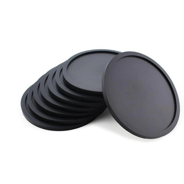Posavasos de silicona negra diseñados en 3D, diseño antideslizante y antiadherente inigualable para uso en interiores y exteriores, perfectos para varios tamaños de vidrio y fáciles de limpiar