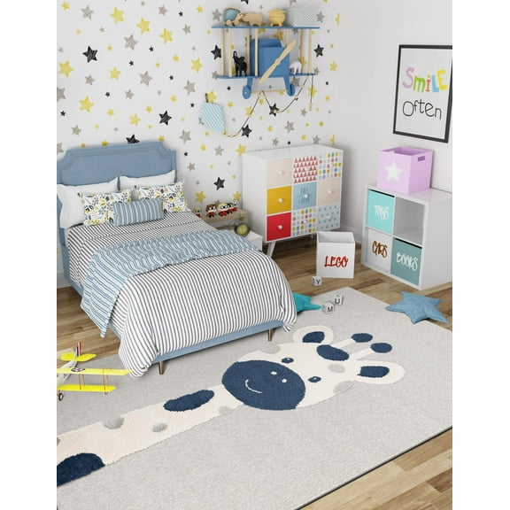 Unique Loom Whimsy Kids Collection Area Rug - Evermoor (5' 3" x 8' Rectangle Gray/Ivory)