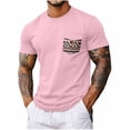 thumbnail image 2 of TKKCS Mens Short Sleeve T-Shirt with Print Pocket- Summer Casual Pullover Lightweight Breathable Crew Neck Tees Pink Size M, 2 of 7