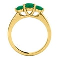 thumbnail image 4 of Mauli Jewels Rings for Women 1.85 Carat Three Stone Round Shaped Emerald Ring prong 10K Yellow Gold, 4 of 7