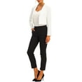thumbnail image 2 of INSPIRE CHIC Women's Long Sleeve Open Front Notched Lapel Business Cropped Blazer Jackets XL White, 2 of 6