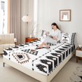 thumbnail image 4 of Castle Fairy Western Bull Skull Full Size Sheets 4-Piece for Boys Girls,Hippie Tribal Aztec Breathable Bed Sheets,Exotic Style Lightweight Sheet Sets,Super Cozy Room Decor, 4 of 7