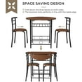 thumbnail image 5 of VINGLI Folding Dining Table and Chairs for 2,31.5" Drop Leaf Dining Table for Small Space,Round Folding Table with 2 Chairs for Home,Kitchen,Apartment,Black&Brown, 5 of 7