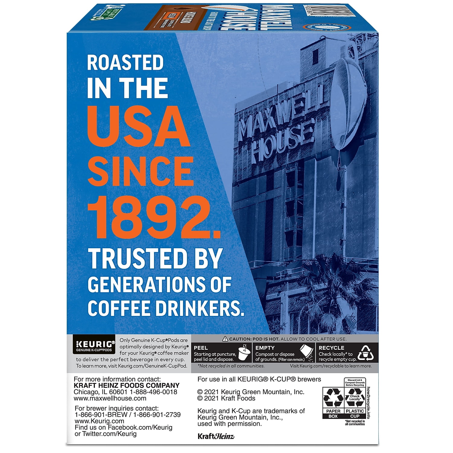 Maxwell House Blend Coffee K-Cup Pods Medium Roast 24/Box (5303) 1678078