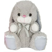 Kellytoy 14 inch Gray Sitting Thumper Bunny Plush