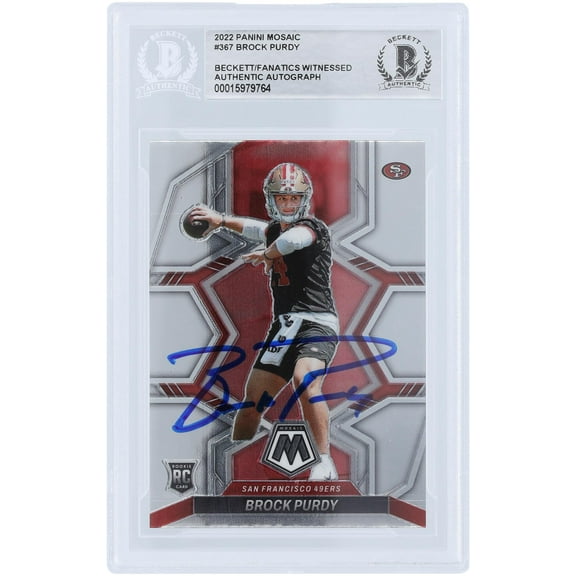 Brock Purdy San Francisco 49ers Autographed 2022 Panini Mosaic #367 Beckett Fanatics Witnessed Authenticated Rookie Card - Fanatics Authentic Certified