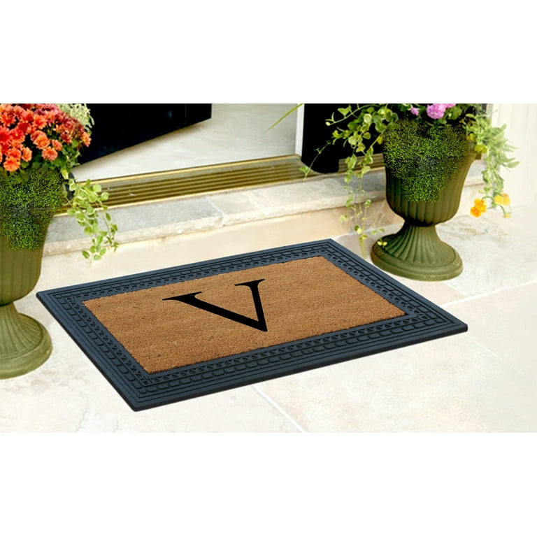 A1hc Rubber and Coir, 24 x 39 Heavy Duty Outdoor Monogrammed Doormat - Monogrammed E