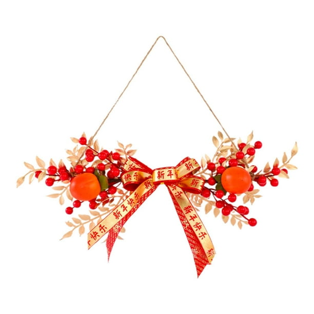 Adorno colgante tradicional chino de frutos rojos, ligero y decorativo. Estilo E