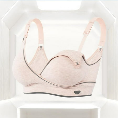 Women Nursing Maternity Bra Full Bust Sleeping Wireless Bralette for Breastfeeding with Removable Padded
