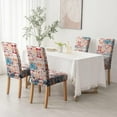 thumbnail image 4 of Boho Burn Orange Chair Covers Colorful Dining Chair Cover Modern Abstract Stretch Dining Chair Slipcover Removable Washable Kitchen Chair Cover Parson Chair Cover Set of 4, 4 of 6