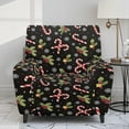 thumbnail image 2 of Xixirimido Candy Cane Holly Leaf Recliner Chair Cover, 4-Pieces Stretch Recliner Covers for Recliner Chair Soft Reclining Chair Slipcover Christmas Furniture Protector for Pets Kids, 2 of 8