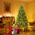 thumbnail image 4 of Costway Arbre de Noël Pré-Éclairé de 7,5 Pieds avec Pommes de Pin Baies Rouges et 550 Lumières LED, 4 of 10