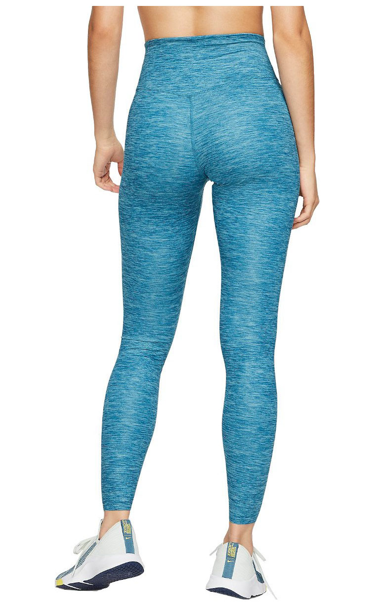 Nike Women's One Luxe Heathered Mid-Rise Training Leggings (Dark Atomic Teal/Clear, Large) - image 4 of 4