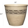 thumbnail image 4 of Classic Home and Garden Indoor/Outdoor Round Corinthian Resin Flower Pot Planter, Concrete Grey, 10", 4 of 4