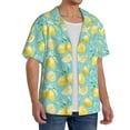 thumbnail image 2 of Kdxio Men's Hawaiian Shirt for Men Short Sleeve Shirt Yellow Lemon Summer Casual Holiday Beach Button Down T-Shirts, 2 of 7