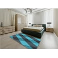 thumbnail image 4 of Ahgly Company Indoor Round Patterned Bright Turquoise Blue Area Rugs, 4' Round, 4 of 6