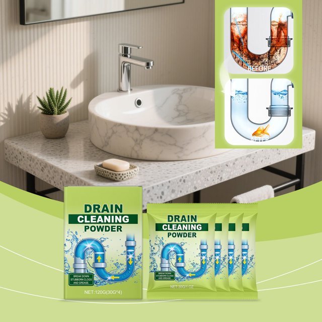 Powerful Dredging Powder Quickly Dissolves Oil Kitchen Bathroom Floor Odor Removal Clogging Household Cleaning