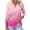 Hot Pink, variant on UAMVSH Women's 3/4 Length Sleeve V-Neck Collared Tops Trendy Gradient Printed Casual Lapel Office Work Tunic Shirts Clothes(X-Large,Hot Pink)