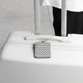 thumbnail image 5 of Square 2Pack PU Leather Gray Triangle Wave Cruise Luggage Tag with Privacy Cover and Stainless Steel Ring - Suitable for Travel Handbags Backpacks Luggage Tags, 5 of 6