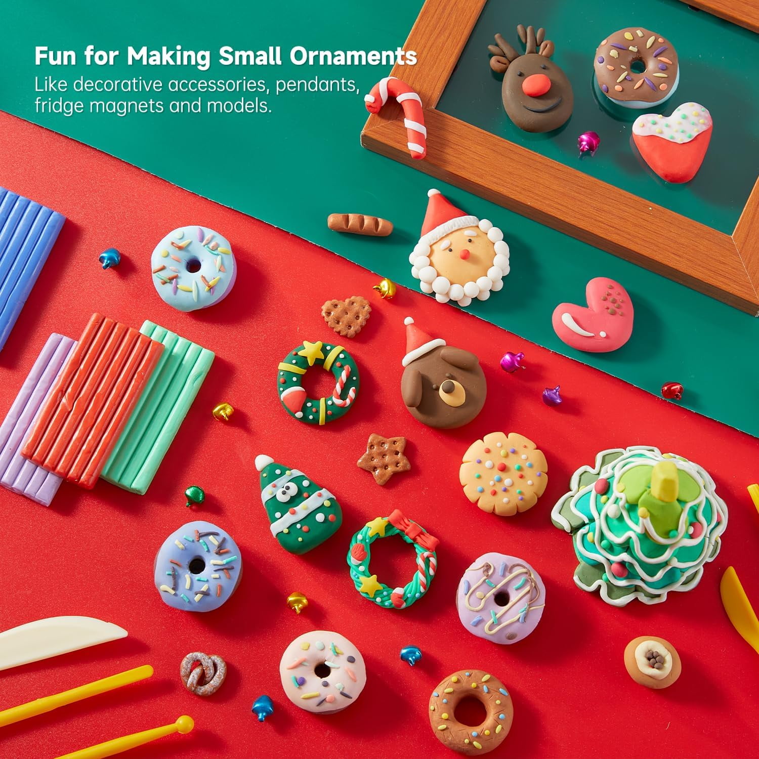 Polymer Clay, Shuttle Art 57 Colors Oven Bake Modeling Clay, Creative Clay Kit with 19 Clay Tools and 10 Kinds of Accessories, Non-Toxic, Non-Sticky, Ideal DIY Art Craft Clay Gift for Adults