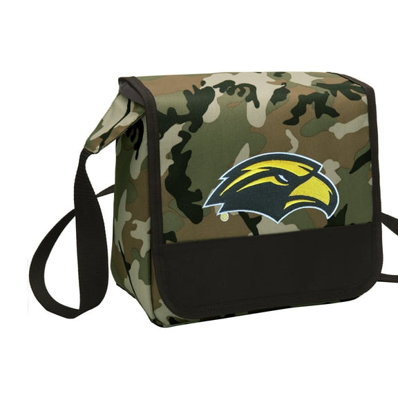 CAMO USM Southern Miss Lunch Bag Stylish OFFICIAL Southern Miss Eagles CAMO Lunchbox Cooler for School or Office - Men or Women